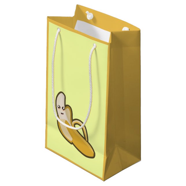 Sacola Para Presentes Pequena Banana de Kawaii (Frente inclinada)