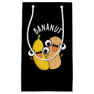 Sacola Para Presentes Pequena Bananut Funny Fruta Banana Pun Dark BG