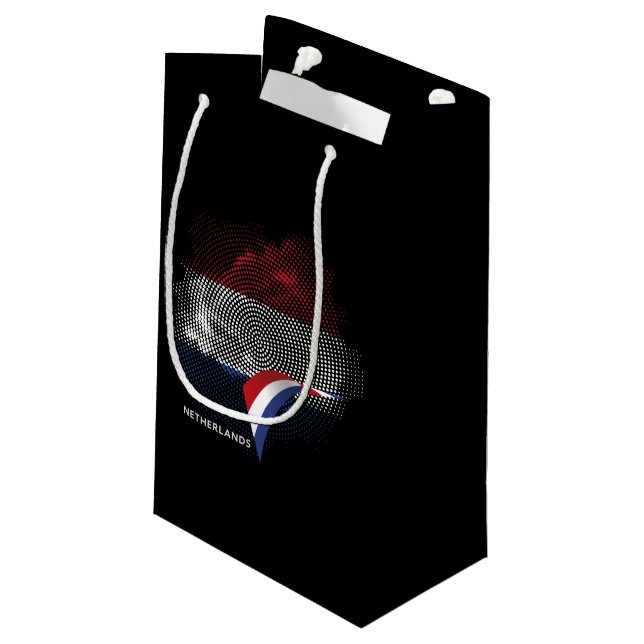 Sacola Para Presentes Pequena bandeira da Holanda (Verso inclinado)