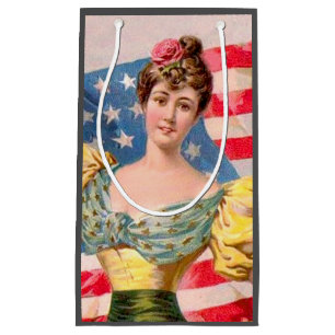 Sacola Para Presentes Pequena Bandeira da Liberdade Americana