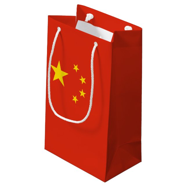 Sacola Para Presentes Pequena Bandeira de China (Verso inclinado)