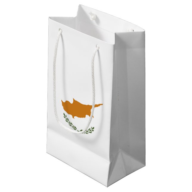 Sacola Para Presentes Pequena Bandeira de Chipre (Frente inclinada)