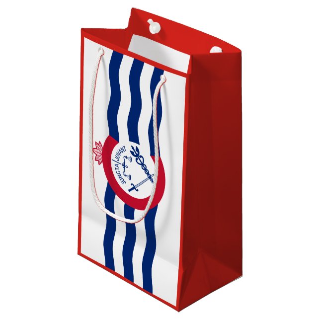 Sacola Para Presentes Pequena Bandeira de Cincinnati, Ohio Small Gift Bag (Frente inclinada)