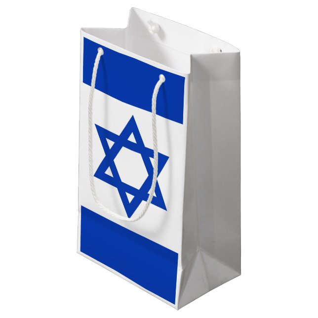 Sacola Para Presentes Pequena bandeira de Israel (Frente inclinada)