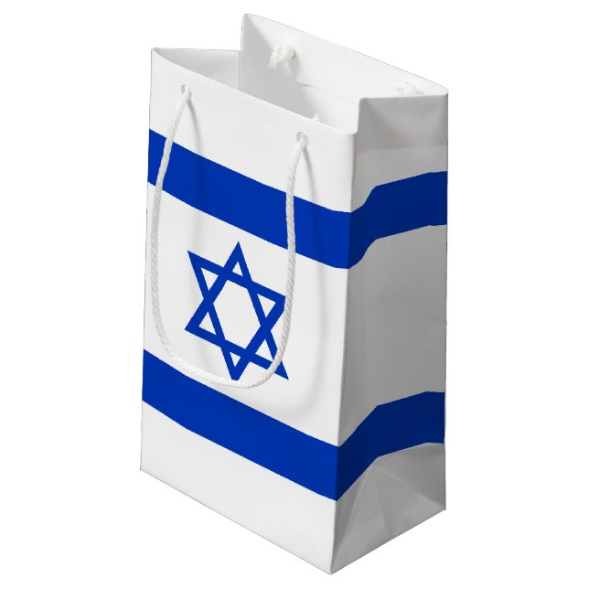 Sacola Para Presentes Pequena Bandeira de Israel (Verso inclinado)
