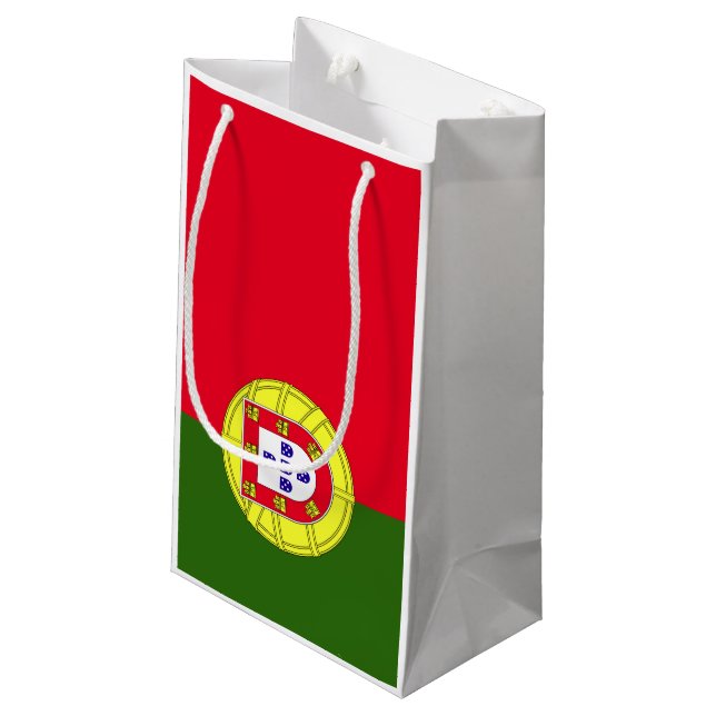 Sacola Para Presentes Pequena Bandeira de Portugal (Verso inclinado)