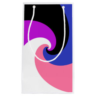 Sacola Para Presentes Pequena Bandeira do Orgulho Genderfluid Abstrata Espiral B