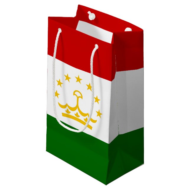 Sacola Para Presentes Pequena Bandeira do Tajiquistão (Frente inclinada)