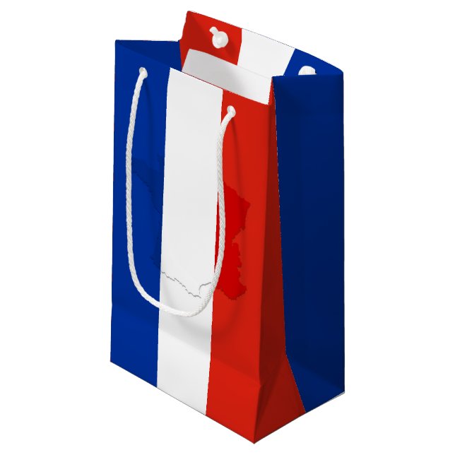 Sacola Para Presentes Pequena bandeira francesa (Frente inclinada)