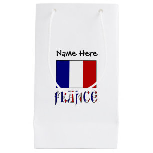 Sacola Para Presentes Pequena Bandeira Francesa Nome Personalizado