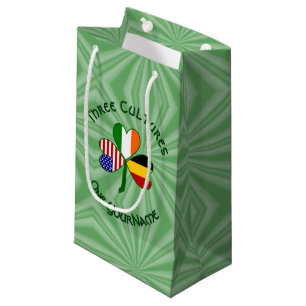 Sacola Para Presentes Pequena Bandeira Personalizada Trevo Americano Irlandês Be
