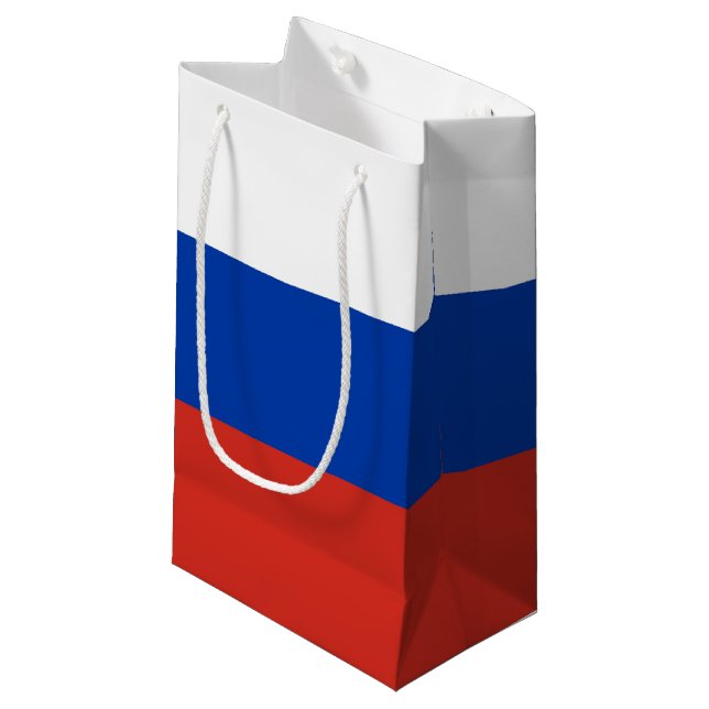 Sacola Para Presentes Pequena bandeira russa (Frente inclinada)