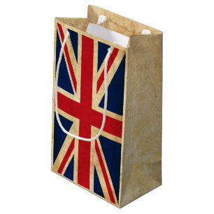 Sacola Para Presentes Pequena Bandeira velha Union Jack de Reino Unido do Grunge