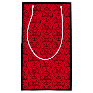 Sacola Para Presentes Pequena Baphomet Pentagram Satanic