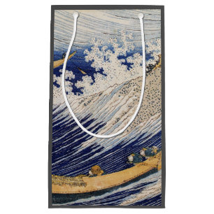 Sacola Para Presentes Pequena Barcos de Pesca do Oceano Hokusai Ondas