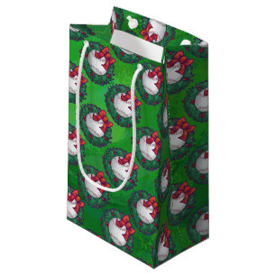 Sacola Para Presentes Pequena Basebol no teste padrão da grinalda do Natal