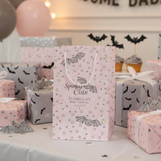 Sacola Para Presentes Pequena Bats Rosa, Chá de fraldas Bonitinho