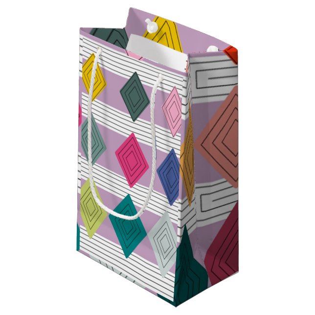 Sacola Para Presentes Pequena Bauhaus Diamond Quilt (Frente inclinada)