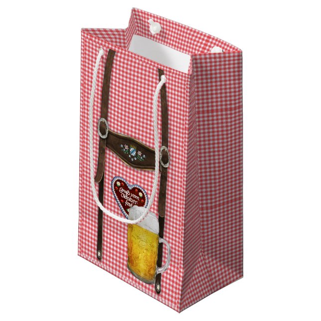 Sacola Para Presentes Pequena Bavarian Lederhosen Gift Bag (Frente inclinada)