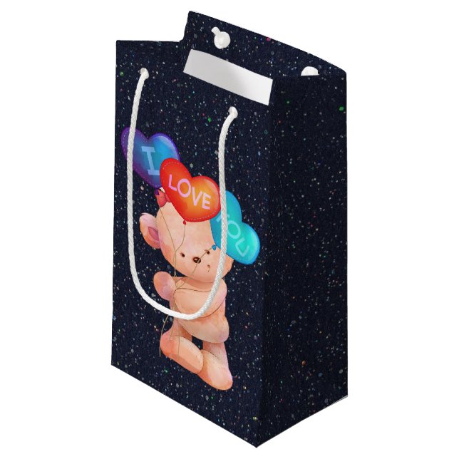 Sacola Para Presentes Pequena Bear com os meus balões (Frente inclinada)