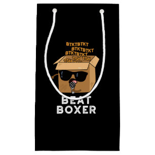 Sacola Para Presentes Pequena Beat Boxer Funny Beatboxer Box Pun Dark BG