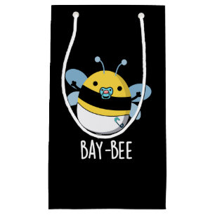 Sacola Para Presentes Pequena Bebê Engraçado Engraçado Bee Pun Dark BG