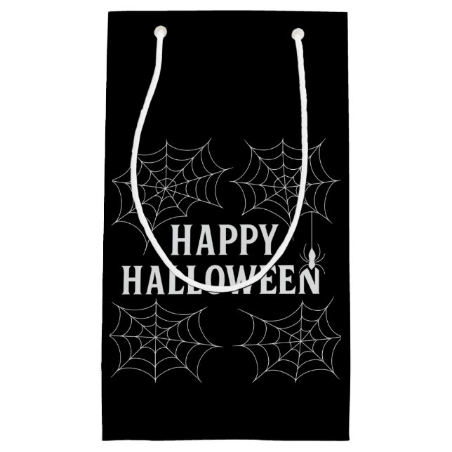 Sacola Para Presentes Pequena Bebidas Loucas Bebidas Aranha Feliz de Halloween A (Frente)