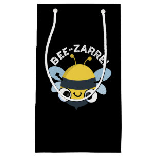 Sacola Para Presentes Pequena Bee zarre Funny Bizarre Bee Pun Dark BG
