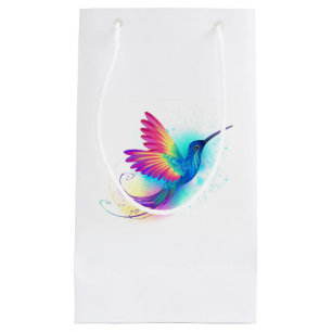 Sacola Para Presentes Pequena Beija-flor Arco-íris Exótico