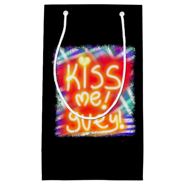 Sacola Para Presentes Pequena beije-me gíria gíria (Frente)