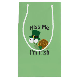 Sacola Para Presentes Pequena Beije-me que eu sou caracol irlandês
