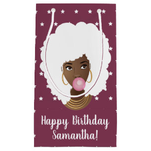 Sacola Para Presentes Pequena Beleza natural, aniversário estrelado, roxo