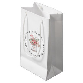 Sacola Para Presentes Pequena Bell de Férias com Poinsettia Gift Bag - Pequeno