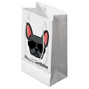Sacola Para Presentes Pequena Belo Azul, Buldogue Francês Face Pequeno Saco
