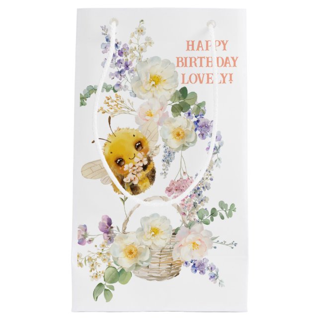 Sacola Para Presentes Pequena Belo Saco de Presente de Abelha Pequena (Frente)