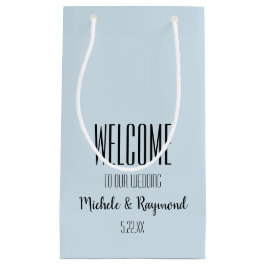 Sacola Para Presentes Pequena Bem-vindo ao nosso casamento PALE BLUE Gift Bags P