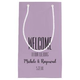 Sacola Para Presentes Pequena Bem-vindos à nossa LAVANDA de casamento Sacos-pres