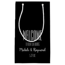 Bem-vindos ao nosso Casamento NEGRO Sacos de Prese