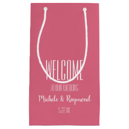 Sacola Para Presentes Pequena Bem-vindos ao nosso Saco de Presente HOT PINK de C