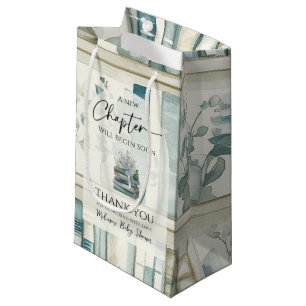 Sacola Para Presentes Pequena Biblioteca Novo Capítulo Menino Azul Chá de Bebê L