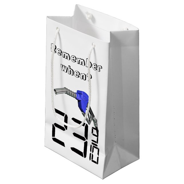 Sacola Para Presentes Pequena Bico a gasolina com o preço do gás de 1970 (Frente inclinada)