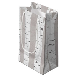 Sacola Para Presentes Pequena Birch Tree Rustic Woodland