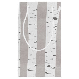 Sacola Para Presentes Pequena Birch Tree Rustic Woodland