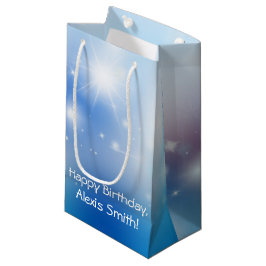 Sacola Para Presentes Pequena Birthday Bokeh e Stars