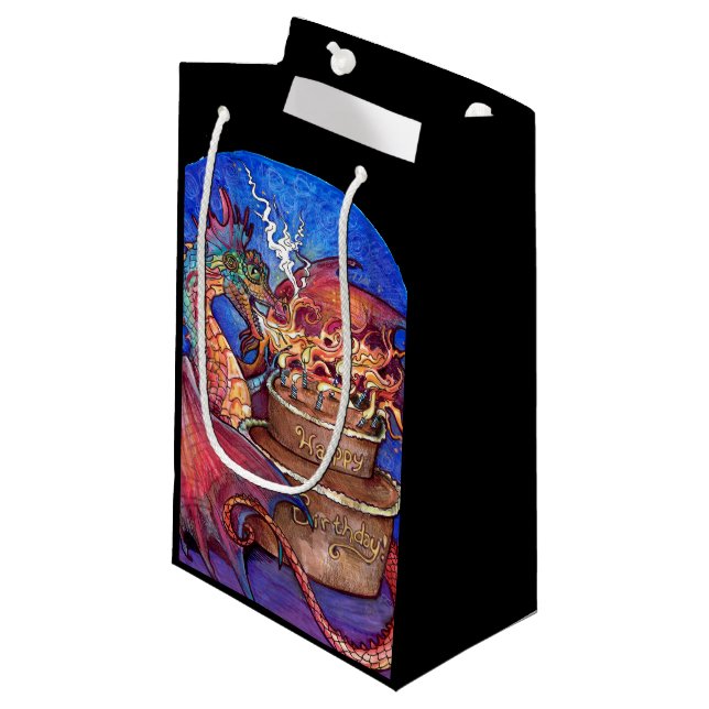 Sacola Para Presentes Pequena Birthday Cake Dragon