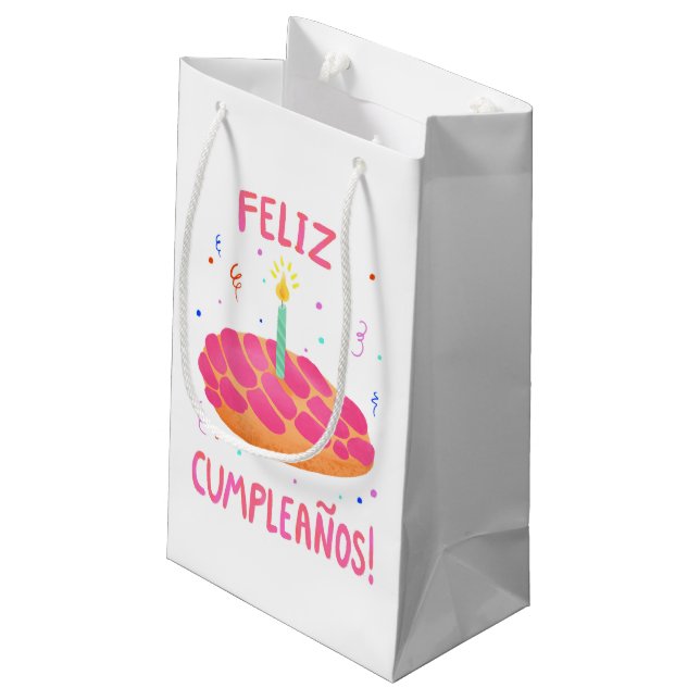 Sacola Para Presentes Pequena Birthday Pan Dulce Concha Bilíngue (Verso inclinado)