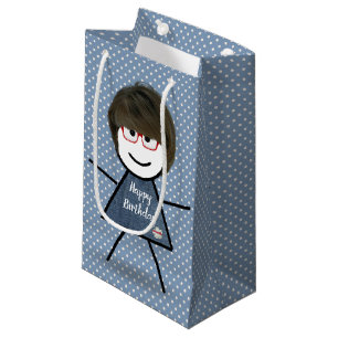 Sacola Para Presentes Pequena Birthday Stick Girl with Hair on Days (Garota de A