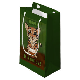 Sacola Para Presentes Pequena Birthday Tiger