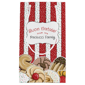 Sacola Para Presentes Pequena Biscoitos Italianos Fofos de Feriado