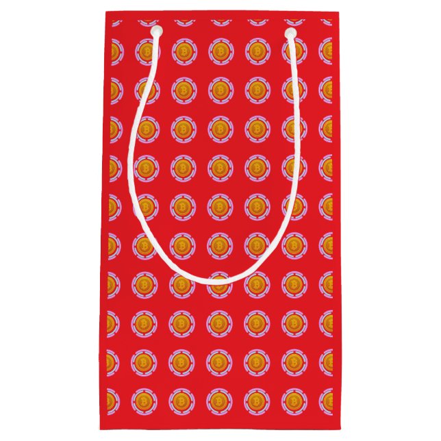 SACOLA PARA PRESENTES PEQUENA BITCOLA (Frente)